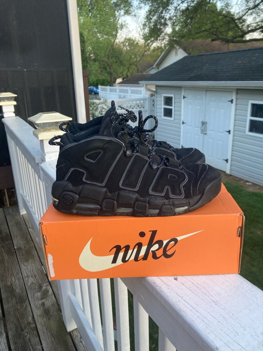 Nike Air More Uptempo 96 3M Reflective Black size 9.5 mens